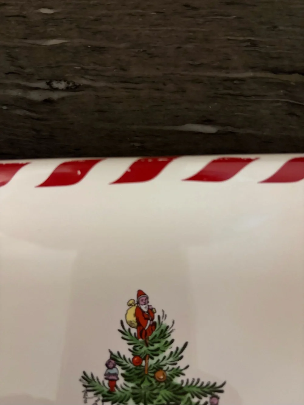 Spode Christmas Tree Porcelain Peppermint Dessert/Serving Tray , 12